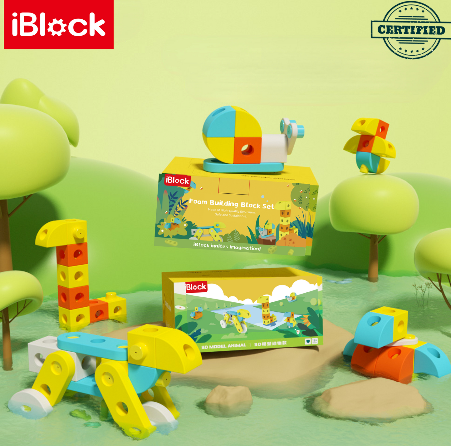 Giant Foam Building Block Set for Imaginative Construction and STEM Learning, Kid’s Safe and Entertaining Playset
