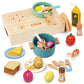 Smartwo Wooden Play Cooking Set, Kitchen Accessories Food Toy for Toddlers Pretend Play (27PCS)