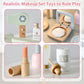 Smartwo Wooden Makeup Toy Set for Toddlers Pretend Play Game, Compact with Facial Care, Makeup and Hair Salon (22PCS)
