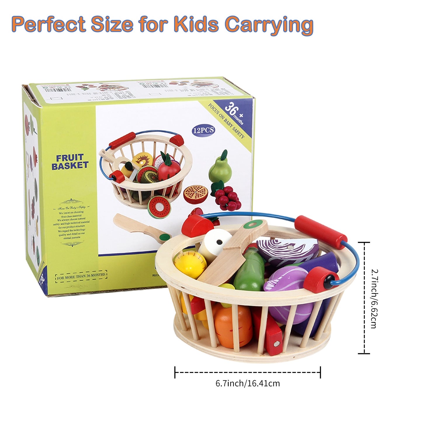 Smartwo Wooden Play Food Toy for Tollders Pretend Game (Veg Set)