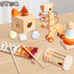Smarttwo Wooden Montessori Toy Set for Toddlers 1-3, Educational for Shape Sorting, Stacking, Musical Delightment (5units)