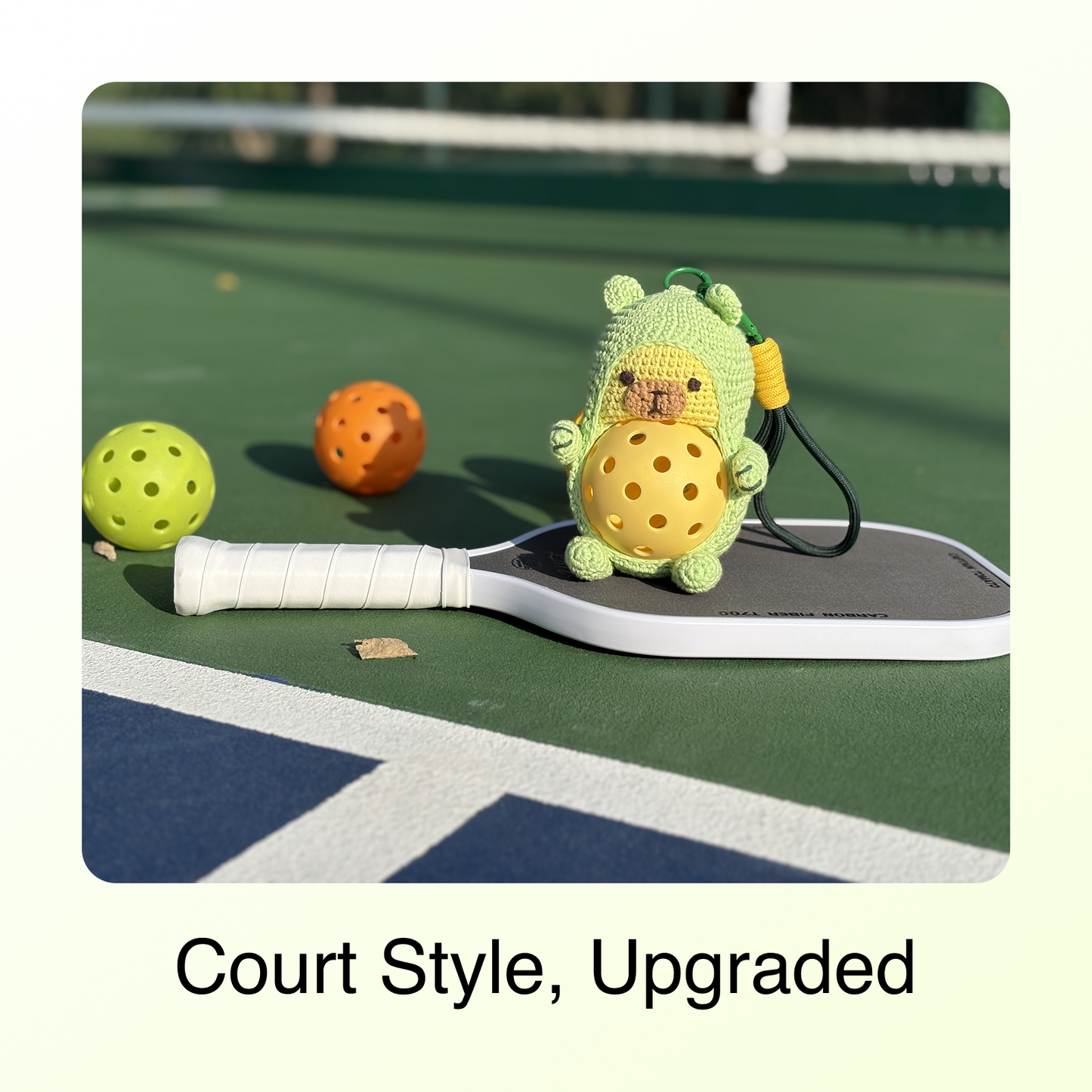 Pickleball Funny Gift for Women or Men | Hand-Crochet PickleDoll Capybara Keychain | Pickleball Plush Tote Bag Charm | Ideal Gift for Pickleball Players or Teammates