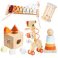 Smarttwo Wooden Montessori Toy Set for Toddlers 1-3, Educational for Shape Sorting, Stacking, Musical Delightment (5units)