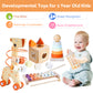 Smarttwo Wooden Montessori Toy Set for Toddlers 1-3, Educational for Shape Sorting, Stacking, Musical Delightment (5units)