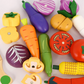 Smartwo Wooden Play Food Toy for Tollders Pretend Game (Veg Set)