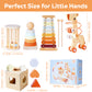 Smarttwo Wooden Montessori Toy Set for Toddlers 1-3, Educational for Shape Sorting, Stacking, Musical Delightment (5units)