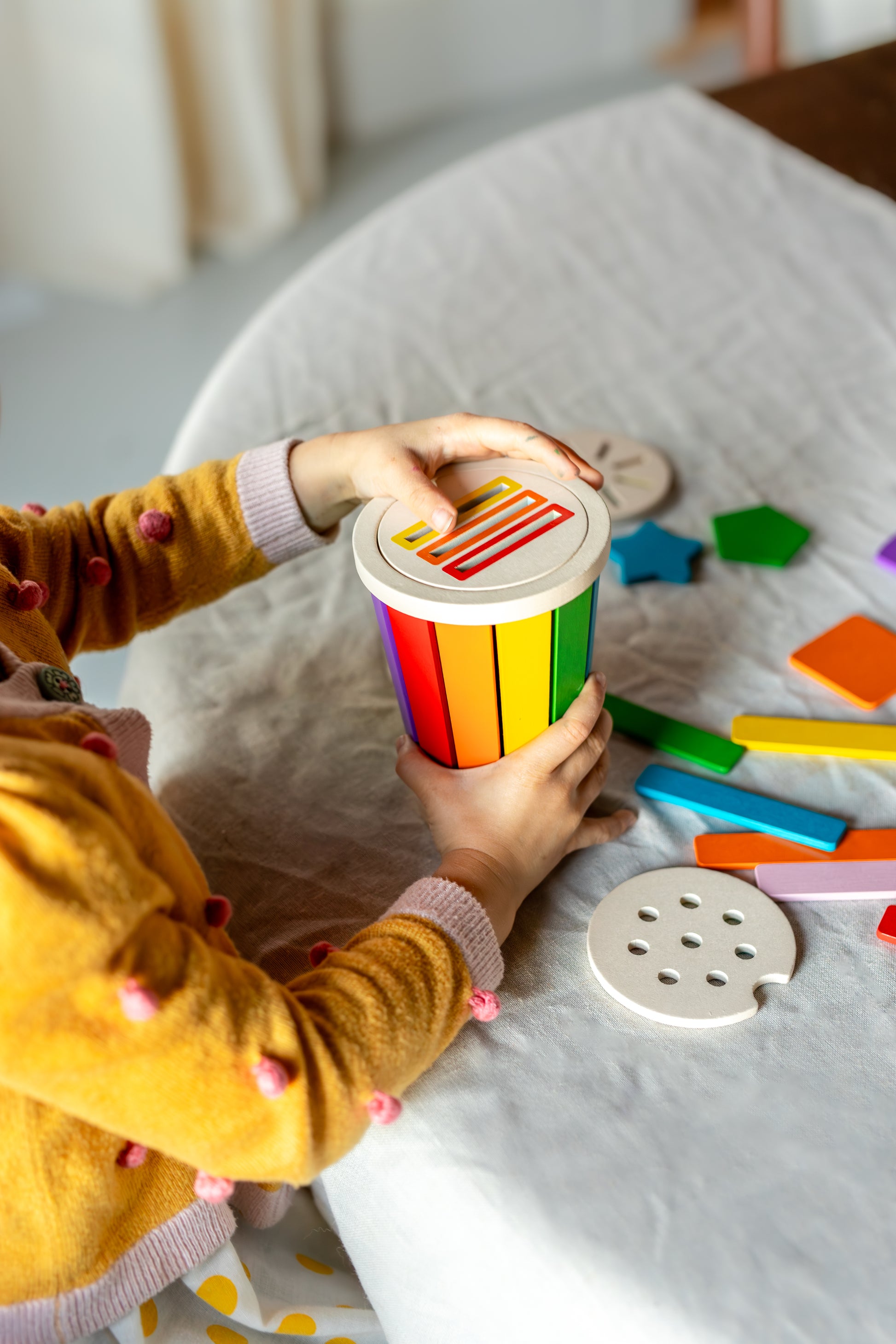 The Color Sorting Cup Is An Engaging And Educational Wooden Toy Designed For Tod The Color Sorting Cup Is An Engaging And Educational Wooden Toy Designed For Tod
