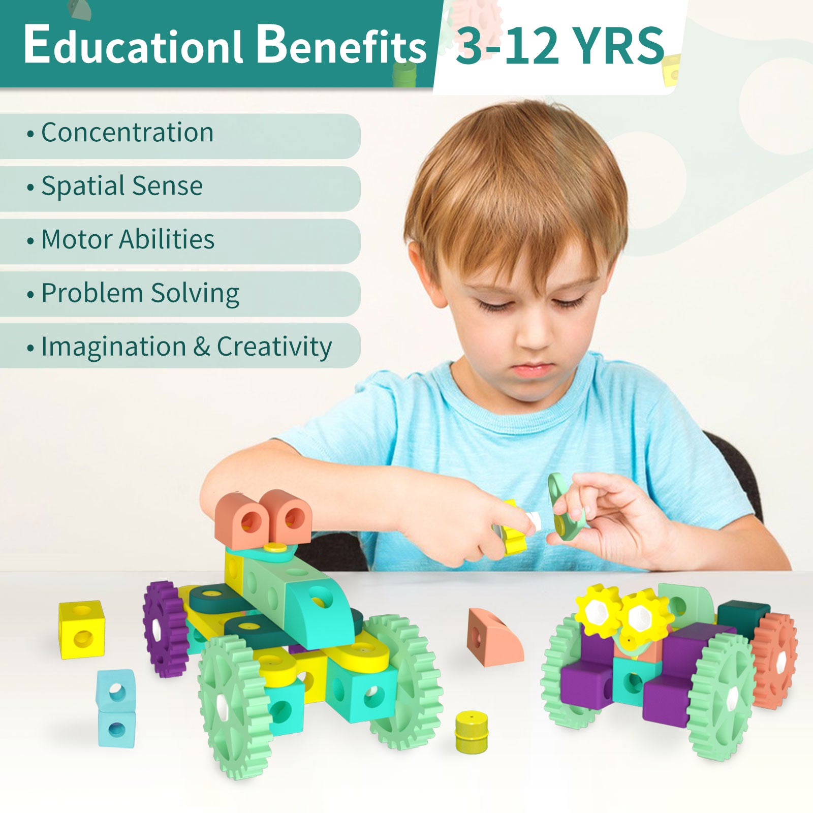 UNIH Foam Building Blocks For Girls And Boys, EVA Soft